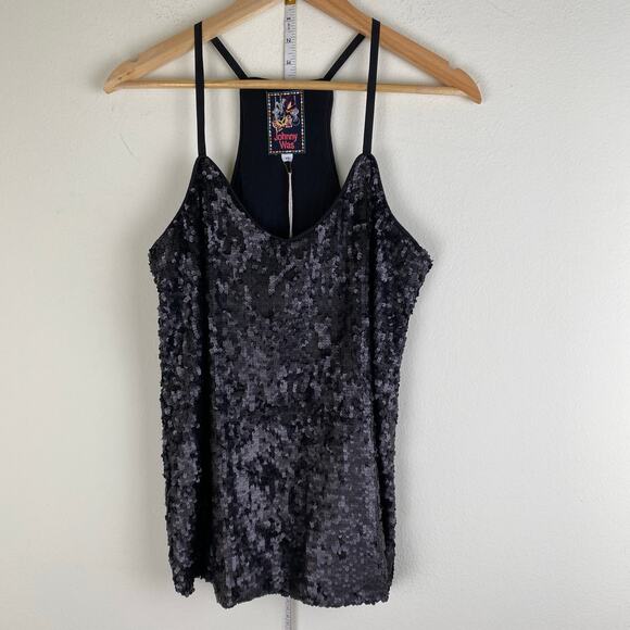 NWT Johnny Was Etta Sequin Cami Size XS Black Top - Picture 7 of 14